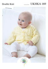 Load image into Gallery viewer, Double Knitting Pattern for Baby's Lacy Cardigans (UKHKA 169)