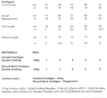Load image into Gallery viewer, Double Knitting Pattern - Baby Hooded or Round Neck Cardigan (UKHKA 173)