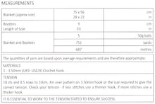 Load image into Gallery viewer, Double Knit Crochet Pattern for Heart Blanket & Bootees (UKHKA 185)