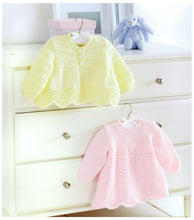 Load image into Gallery viewer, UKHKA 199 Double Knitting Pattern - Baby Lace Jacket & Dress