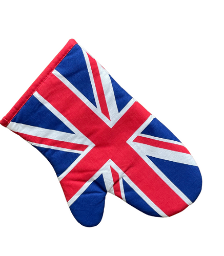 Union Jack Quilted Cotton Single Oven Glove Gauntlet