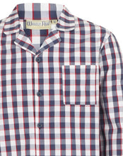 Load image into Gallery viewer, https://images.esellerpro.com/2278/I/186/139/WR2813-walker-reid-mens-navy-check-pyjamas-pjs-set-close-up.jpg