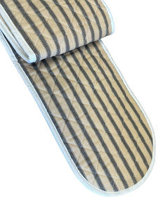 Beige & Brown Stripe Quilted Double Oven Glove