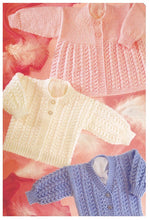 Load image into Gallery viewer, Double Knitting Pattern - UKHKA 2 Baby Cardigans & Matinee Coat