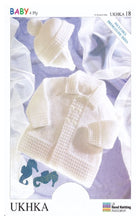 Load image into Gallery viewer, 4 Ply Knitting Pattern - UKHKA 18 Baby Matinee Coat &amp; Helmet