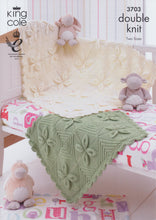 Load image into Gallery viewer, King Cole DK Baby Double Knitting Pattern Babies Pram & Cot Blanket 3703