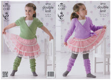 Load image into Gallery viewer, King Cole Childrens DK Knitting Pattern Girls Ballet Cardigans & Leg Warmers