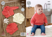 Load image into Gallery viewer, King Cole Aran Knitting Pattern - Cardigans & Sweater (4644)