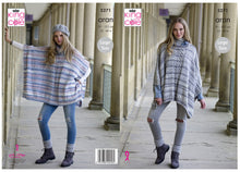Load image into Gallery viewer, King Cole Aran Knitting Pattern - Ladies Ponchos (5271)