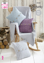 Load image into Gallery viewer, King Cole Chunky Knitting Pattern - Blanket & Cushions (5182)