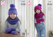 Load image into Gallery viewer, King Cole Chunky Knitting Pattern - Girls Accessories (5167)