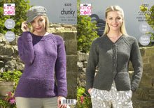 Load image into Gallery viewer, King Cole Chunky Knitting Pattern - Ladies Cardigan & Sweater (5322)