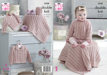 Load image into Gallery viewer, King Cole Double Knitting Pattern - Baby Cardigans Blanket & Hat (5238)
