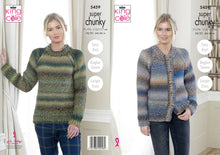 Load image into Gallery viewer, King Cole Super Chunky Knitting Pattern - Ladies Sweater & Cardigan (5459)