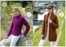 Load image into Gallery viewer, King Cole Super Chunky Knitting Pattern - Ladies Jacket & Sweater (4707)
