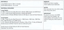 Load image into Gallery viewer, King Cole Tinsel Knitting Pattern - Small or Large Rabbits (9050)