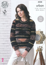 Load image into Gallery viewer, King Cole Urban Knitting Pattern - Sweaters Hat Cowl & Snood (4328)