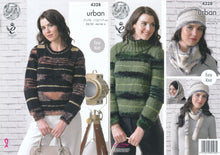 Load image into Gallery viewer, King Cole Urban Knitting Pattern - Sweaters Hat Cowl & Snood (4328)