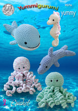 Load image into Gallery viewer, King Cole 'Yummigurumi' Crochet Pattern - Snuggle Sea Toys (9076)