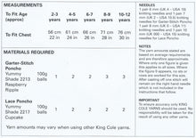 Load image into Gallery viewer, King Cole Yummy Knitting Pattern - Girls Ponchos (4537)