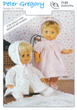 Load image into Gallery viewer, Peter Gregory Double Knitting Pattern 7139 - Doll&#39;s &amp; Premature Babies Outfits