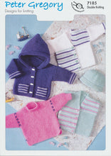 Load image into Gallery viewer, Peter Gregory Double Knitting DK Pattern Jackets, Sweaters & Hat (7185)