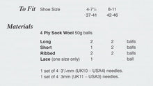 Load image into Gallery viewer, Peter Gregory 4 Ply Knitting Pattern  Plain Long & Short, Ribbed & Lace Socks