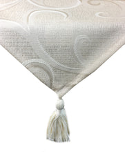 Load image into Gallery viewer, https://images.esellerpro.com/2278/I/188/860/scroll-table-runner-tassel-cream-close-up.JPG