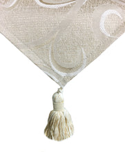 Load image into Gallery viewer, https://images.esellerpro.com/2278/I/188/860/scroll-table-runner-tassel-gold-close-up.JPG