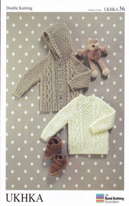 Double Knitting Pattern - UKHKA 56 Childrens Sweater & Jacket