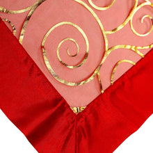 Load image into Gallery viewer, Christmas Reversible Swirl Voile Table Topper - 36" x 36" Square (Red)