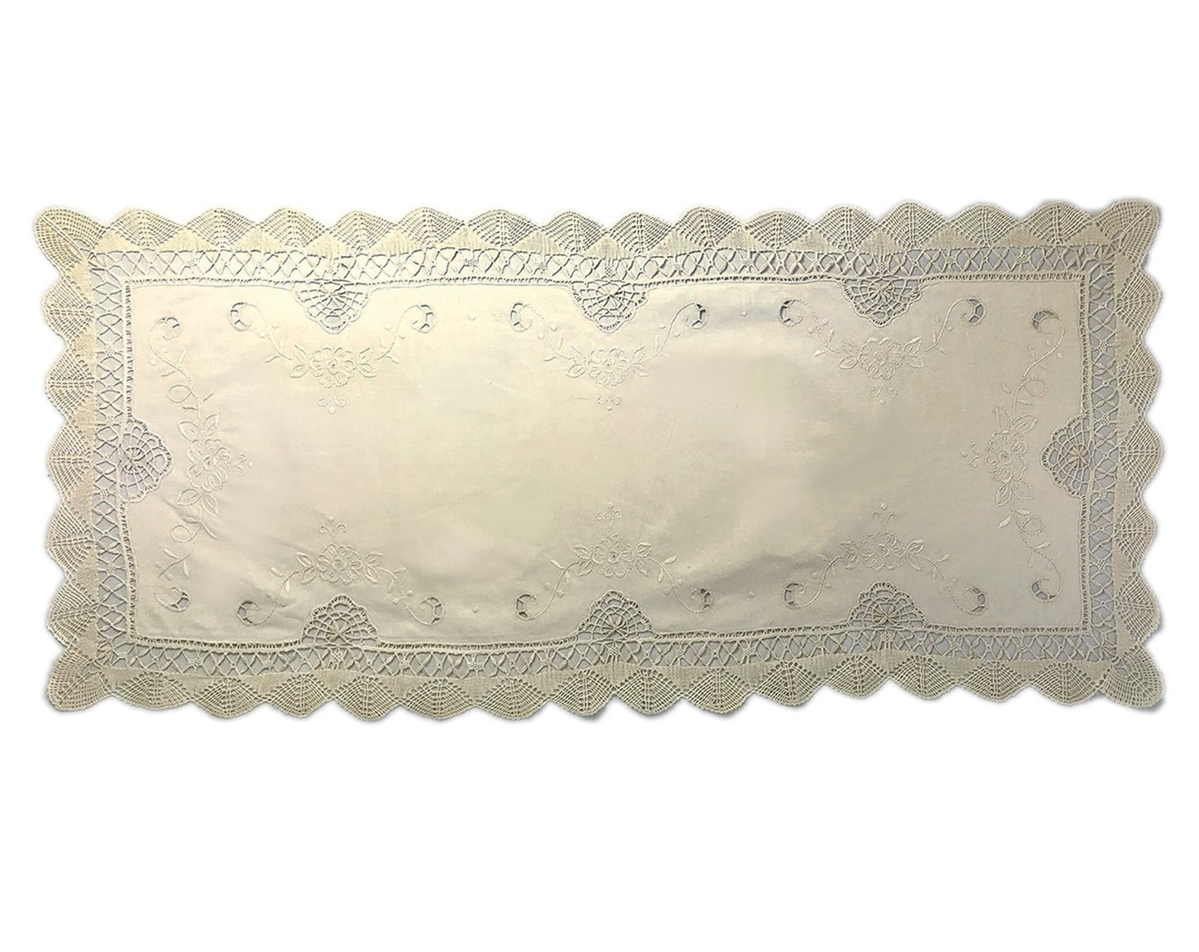 Vintage Cluny Lace Table Runner Ecru 3 Sizes Mill Outlets