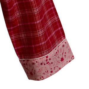 Ladies Long Sleeved Tartan Nightshirt S - XL (Blue or Red)