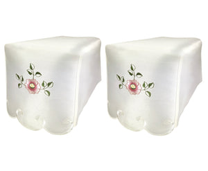 Flora Cream Embroidered Flower Arm Caps or Chair Back (4 Colours)