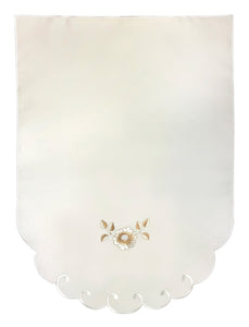 Flora Cream Embroidered Flower Arm Caps or Chair Back (4 Colours)