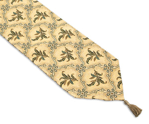 Trellis Vine & Floral Leaves Table Runner 13" x 72" (Red)
