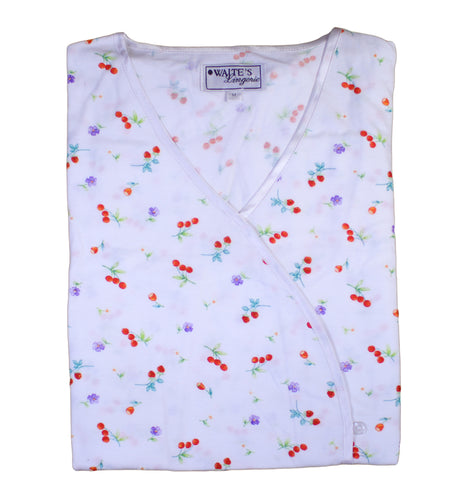 Ladies Combed Cotton Cherries & Flowers Pyjamas (S - XL)