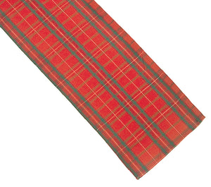 Tartan Check Red & Gold Woven Table Runner (3 Sizes)