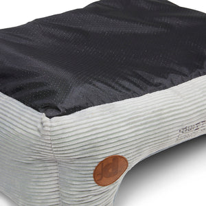 Petface Grey Square Bed with Faux Fur Cushion (3 Sizes)