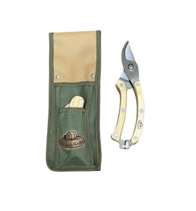 Garden Pruning Set With Stainless Steel Tools & Belt Pouch (Khaki & Brown)