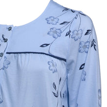 Load image into Gallery viewer, Ladies Jersey Cotton Floral Pattern Nightdress S - XL (Blue or Pink)