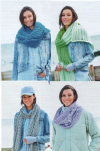 Load image into Gallery viewer, UKHKA 250 Double Knit Knitting Pattern Ladies Accessories Snoods,Scarf &amp; Shawl