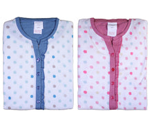 Load image into Gallery viewer, Ladies Polka Dot Pyjamas Set with Frilly Trim S - L (Blue or Rose Pink)