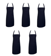 Load image into Gallery viewer, Navy Cotton Bib Apron 24&quot; x 31&quot; (Pack of 1 or 5)