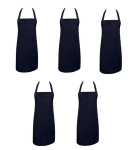 Navy Cotton Bib Apron 24" x 31" (Pack of 1 or 5)