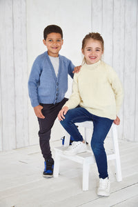 King Cole Aran Knitting Pattern - Sweater & Cardigan for all the family (3757)
