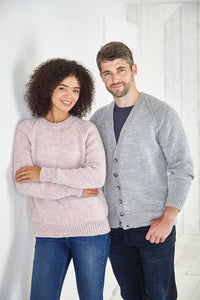 King Cole Aran Knitting Pattern - Sweater & Cardigan for all the family (3757)