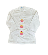 Load image into Gallery viewer, Embroidered Cupcake Design Chefs Bakers Jacket 34.5” XS