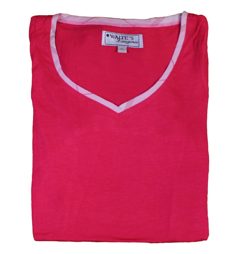 Ladies Pyjamas - Long Sleeved Jersey Top & Checked Bottoms (Small - XL)