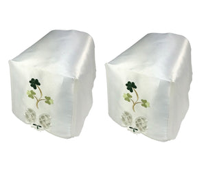 Shamrock Design Arm Caps or Chair Back with Cutwork Detail
